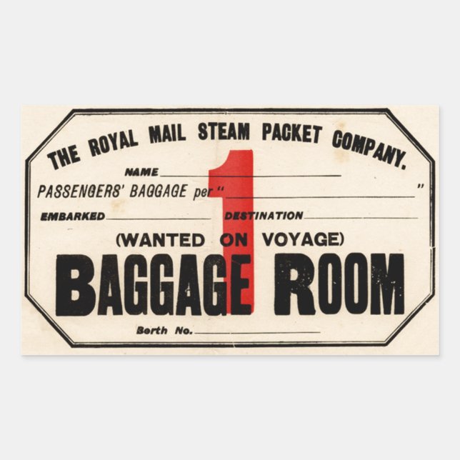 Sticker Rectangulaire Royal Mail Steam Packet Co (Devant)