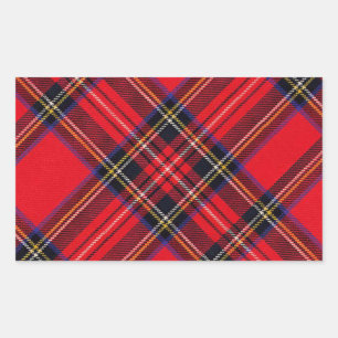 Sticker Rectangulaire Royal Stewart tartan rouge noir plaid