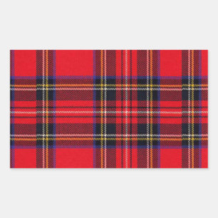 Sticker Rectangulaire Royal Stewart tartan rouge noir plaid