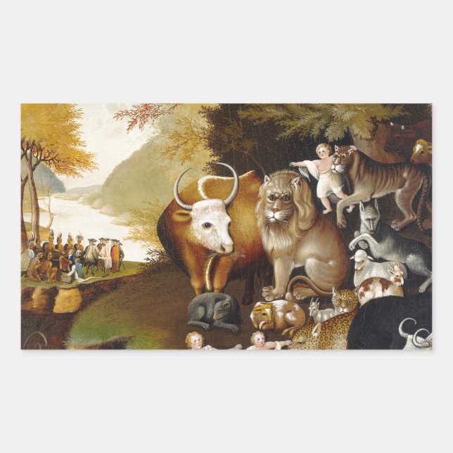 Sticker Rectangulaire Royaume pacifique Biche animal classique (Devant)