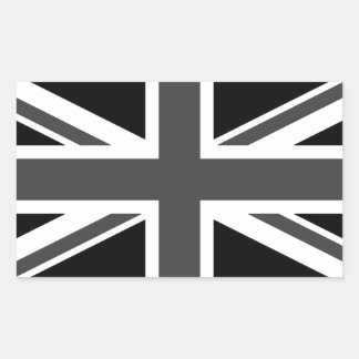 Sticker Rectangulaire Royaume-Uni : Union Jack noire