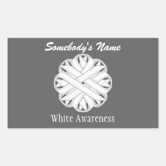 Sticker Rectangulaire Ruban de fleurs blanches par Kenneth Yoncich