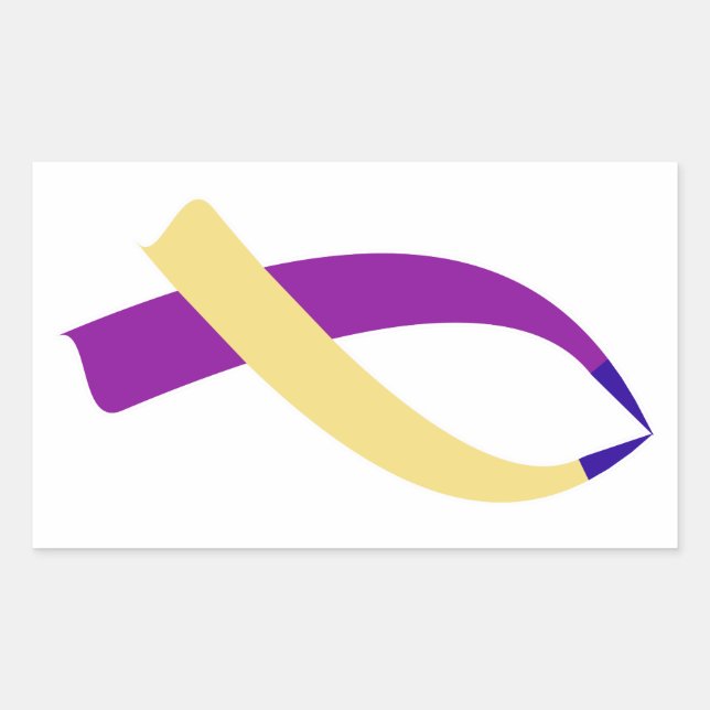 Sticker Rectangulaire Ruban de sensibilisation (cancer de la vessie) (Devant)