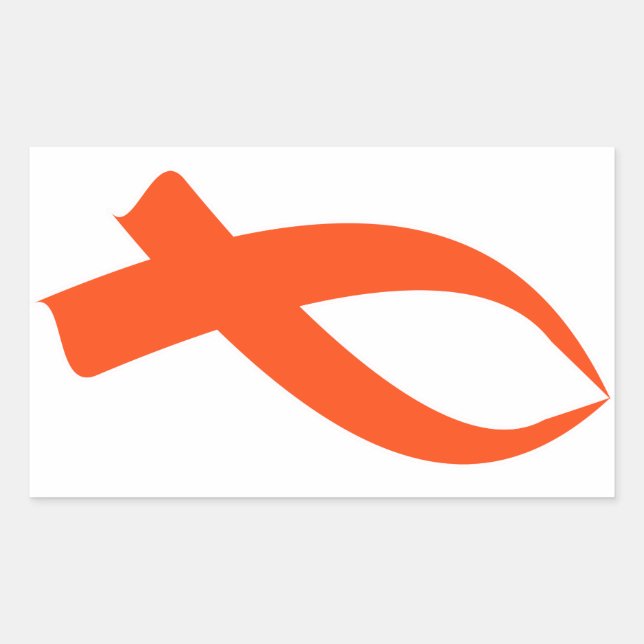 Sticker Rectangulaire Ruban de sensibilisation (orange) (Devant)