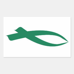 Sticker Rectangulaire Ruban de sensibilisation (vert)