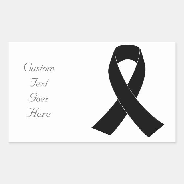 Sticker Rectangulaire Ruban Noir (Devant)