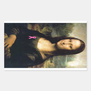 Sticker Rectangulaire Ruban rose Mona Lisa
