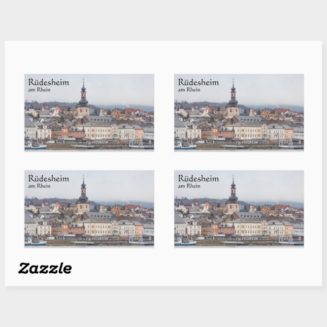 Sticker Rectangulaire Rüdesheim Allemagne (Feuille)