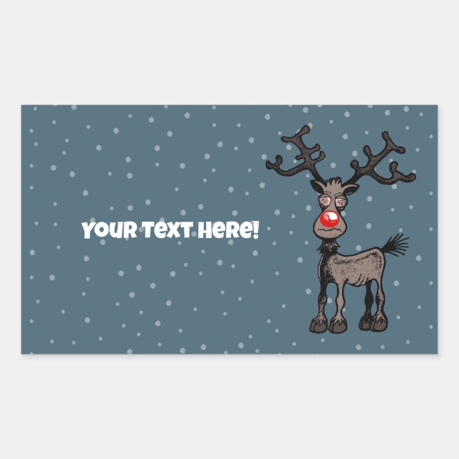 Sticker Rectangulaire Rudolph le renne (Devant)