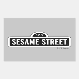 Sticker Rectangulaire Rue Sésame   Logo B&W