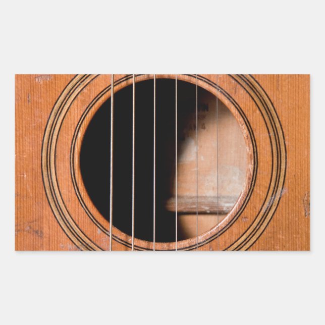 Sticker Rectangulaire Rustic guitar (Devant)