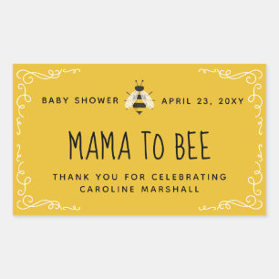 Sticker Rectangulaire Rustic Mama to Bee Baby shower Honey Favoriser Sti