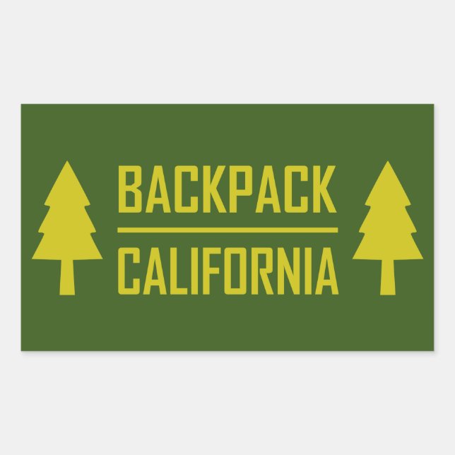 Sticker Rectangulaire Sac à dos Californie (Devant)