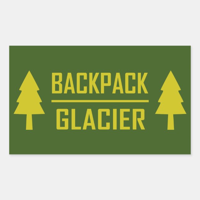 Sticker Rectangulaire Sac à dos Glacier (Devant)