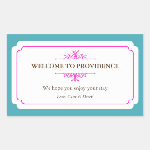 Sticker Rectangulaire Sacoche cadeau de la ville rose de la frontière gr
