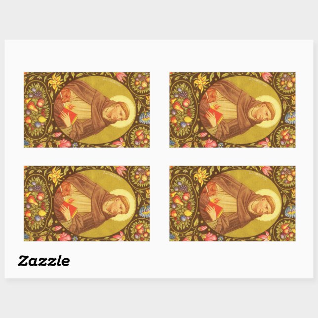 Sticker Rectangulaire Saint Dominique de Guzman (PM 02) (Feuille)