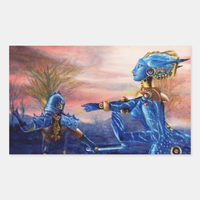 STICKER RECTANGULAIRE SAINT GEORGE ET ALIEN DRAGON (Devant)