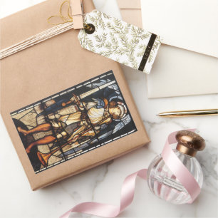 Sticker Rectangulaire Saint Michael par Sir Edward Coley Burne-Jones