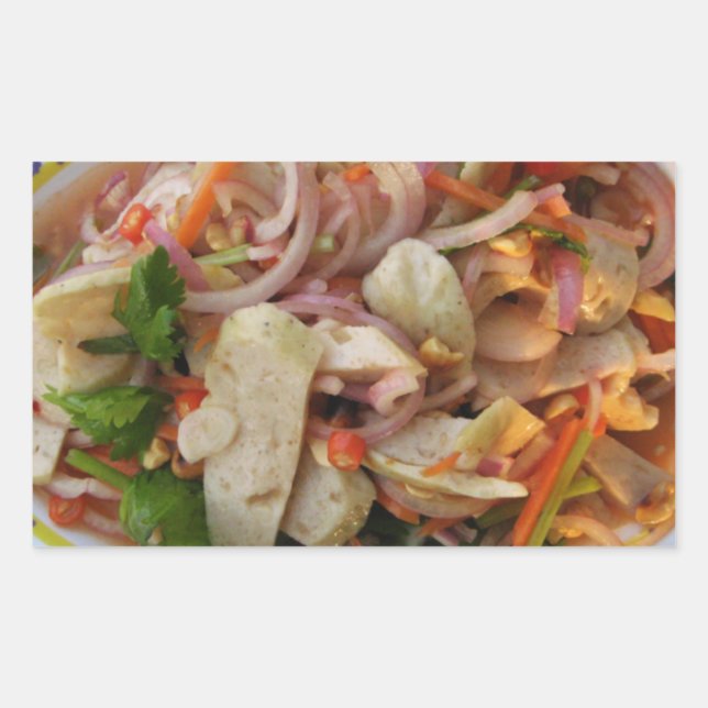 Sticker Rectangulaire Salade de Saucisses épicées thaïlandaises ... Alim (Devant)