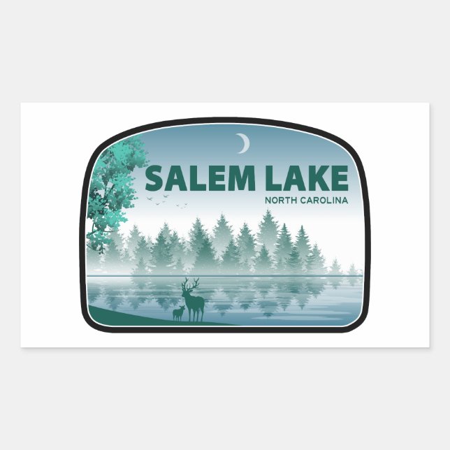 Sticker Rectangulaire Salem Lake North Carolina Deer (Devant)