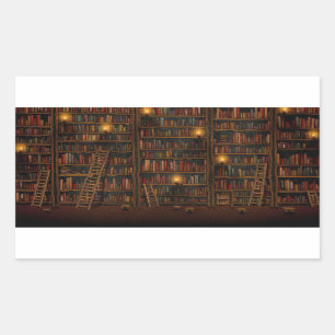 Sticker Rectangulaire Salle de lecture de l'ancienne bibliothèque