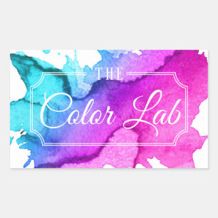 Sticker Rectangulaire Salon des cheveux aquarelle moderne Liste des chev