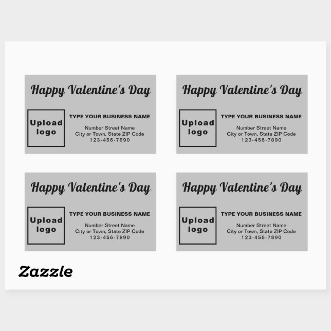 Sticker Rectangulaire Salutation Valentine sur Grey (Feuille)