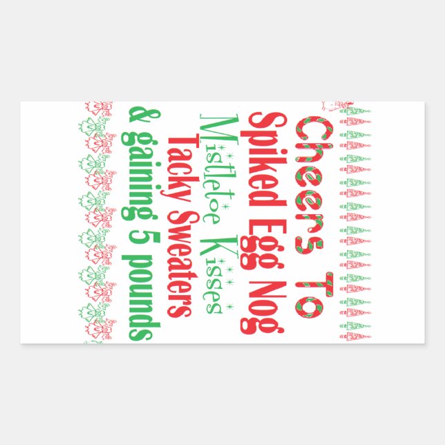 Sticker Rectangulaire Salutations aux fêtes (Devant)