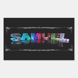 Sticker Rectangulaire Samuel - Le nom Samuel en lumières 3D (Photo