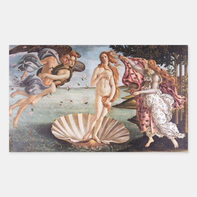 Sticker Rectangulaire Sandro Botticelli - Naissance de Vénus (Devant)