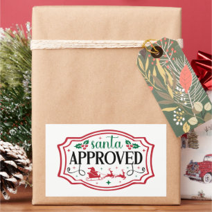 Sticker Rectangulaire Santa Noël festif approuvé