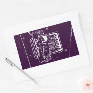 Sticker Rectangulaire Sardines dans une boîte