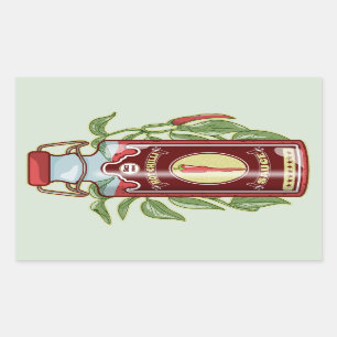 Sticker Rectangulaire Sauce au chili chaud