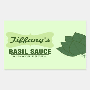 Sticker Rectangulaire Sauce basilic bio naturelle