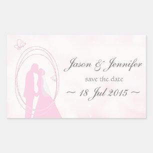 Sticker Rectangulaire "Sauvez la date" Romantique Dreamy Mariage couple