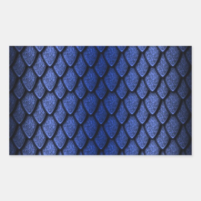Sticker Rectangulaire Scales de dragon bleu (Devant)