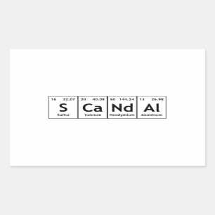 Sticker Rectangulaire SCaNdAl éléments de tableau périodique Mot Chimie
