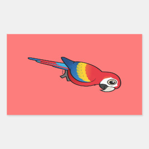 Sticker Rectangulaire Scarlet Macaw
