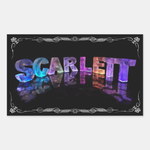 Sticker Rectangulaire Scarlett - le Scarlett nommé dans 3D s'allume