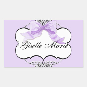 Sticker Rectangulaire Sceau à Baby shower de fille