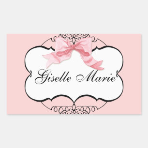 Sticker Rectangulaire Sceau à Baby shower de fille