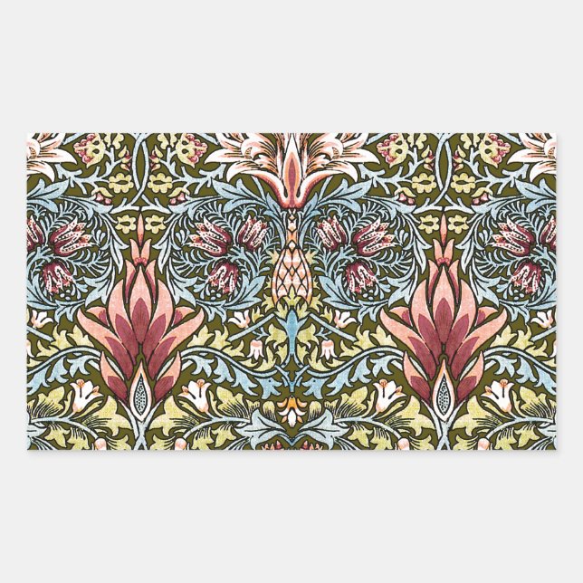 Sticker Rectangulaire Schéma floral William Morris Snakeshead (Devant)
