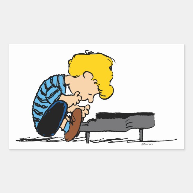 Sticker Rectangulaire Schroeder Charlie Musique Brown (Devant)