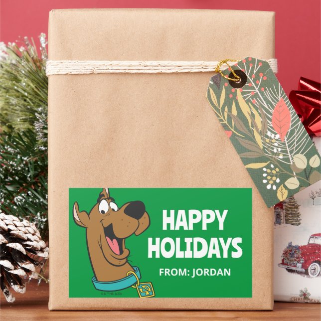 Sticker Rectangulaire Scooby-Doo Joyeux Visage | Personnalisé (vacances)
