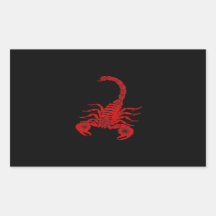 Sticker Rectangulaire Scorpions vintages de rouge d'illustration de