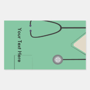 Sticker Rectangulaire Scrubs Médicales Docteur Nurse Light Green R Stick