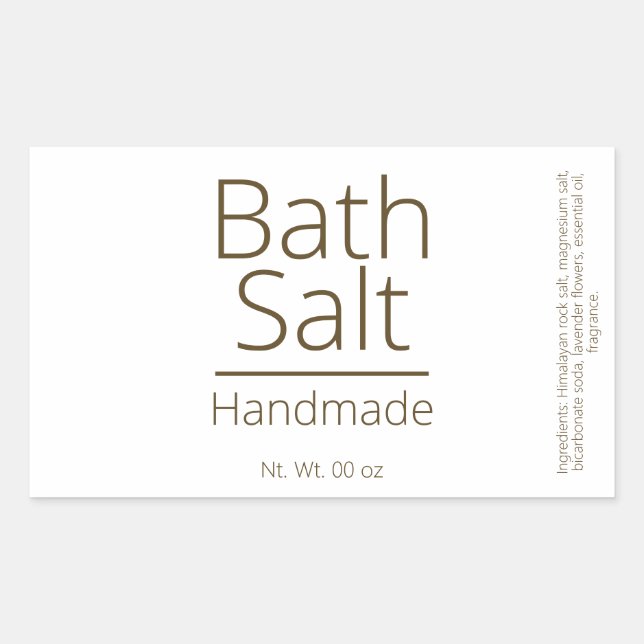 Sticker Rectangulaire Sel de bain simple et sophistiqué Hobby d'affaires (Devant)