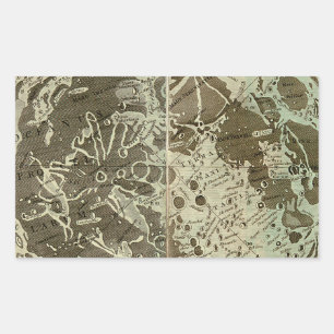 Sticker Rectangulaire Selenographie de Bowles ou une carte de la Lune - 