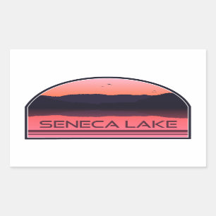 Sticker Rectangulaire Seneca Lake New York Red Sunrise