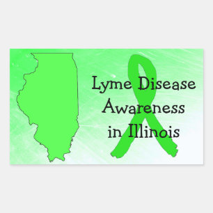 Sticker Rectangulaire Sensibilisation à la maladie de Lyme en Illinois S